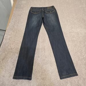 Michael Kors Studded MK Jeans Dark Wash Straight Leg Size 8 Designer Denim